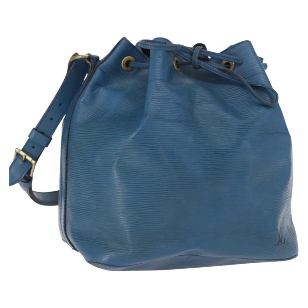 Authentic LOUIS VUITTON Epi Petit Noe Shoulder Bag Blue M44105 LV